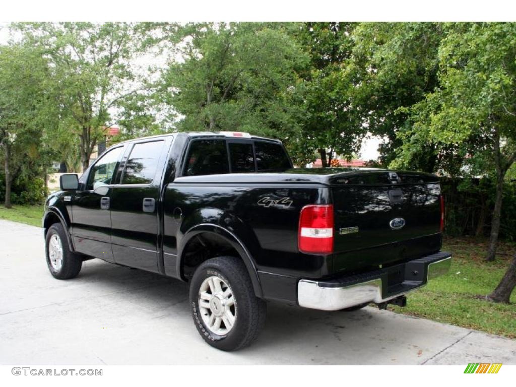 2004 F150 Lariat SuperCrew 4x4 - Black / Black photo #6