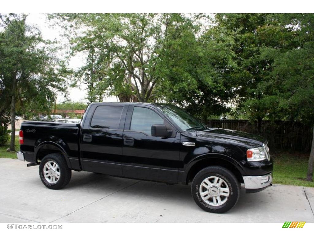 2004 F150 Lariat SuperCrew 4x4 - Black / Black photo #12