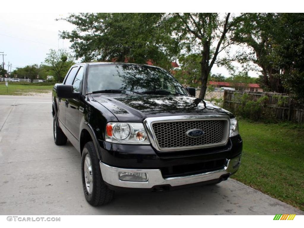 2004 F150 Lariat SuperCrew 4x4 - Black / Black photo #15