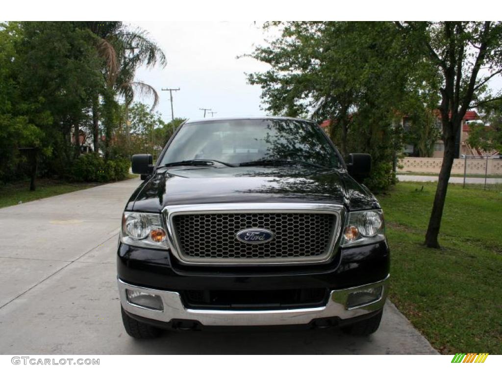 2004 F150 Lariat SuperCrew 4x4 - Black / Black photo #16