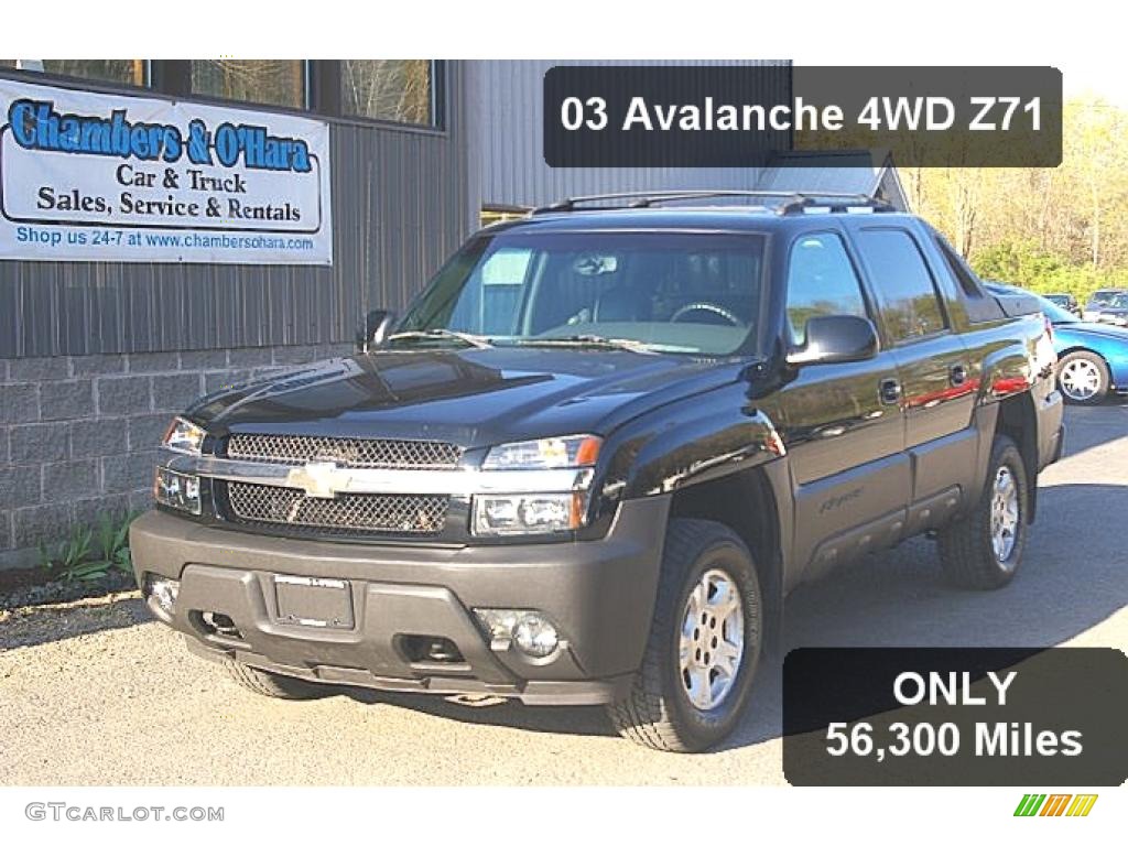 2003 Avalanche 1500 Z71 4x4 - Black / Dark Charcoal photo #1