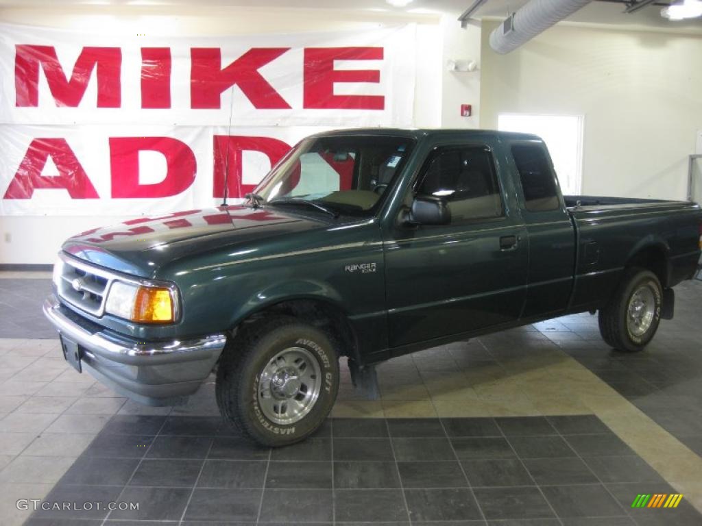 1995 Ranger XLT SuperCab - Deep Jewel Green Pearl / Brown photo #1