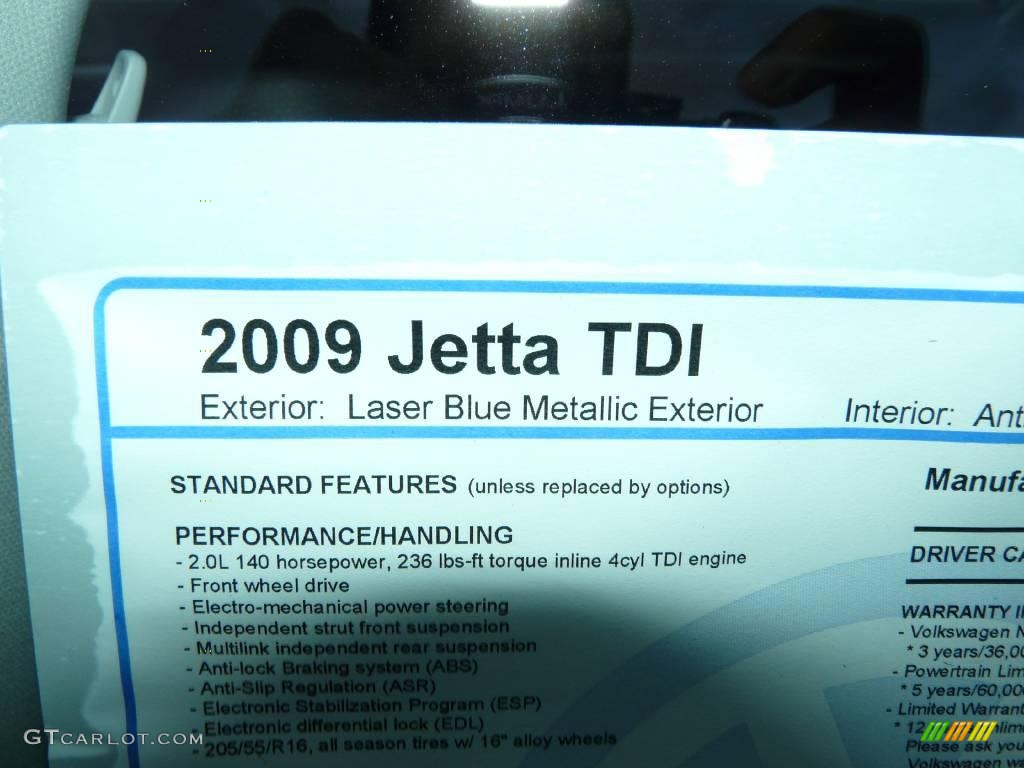 2009 Jetta TDI Sedan - Laser Blue Metallic / Anthracite photo #6