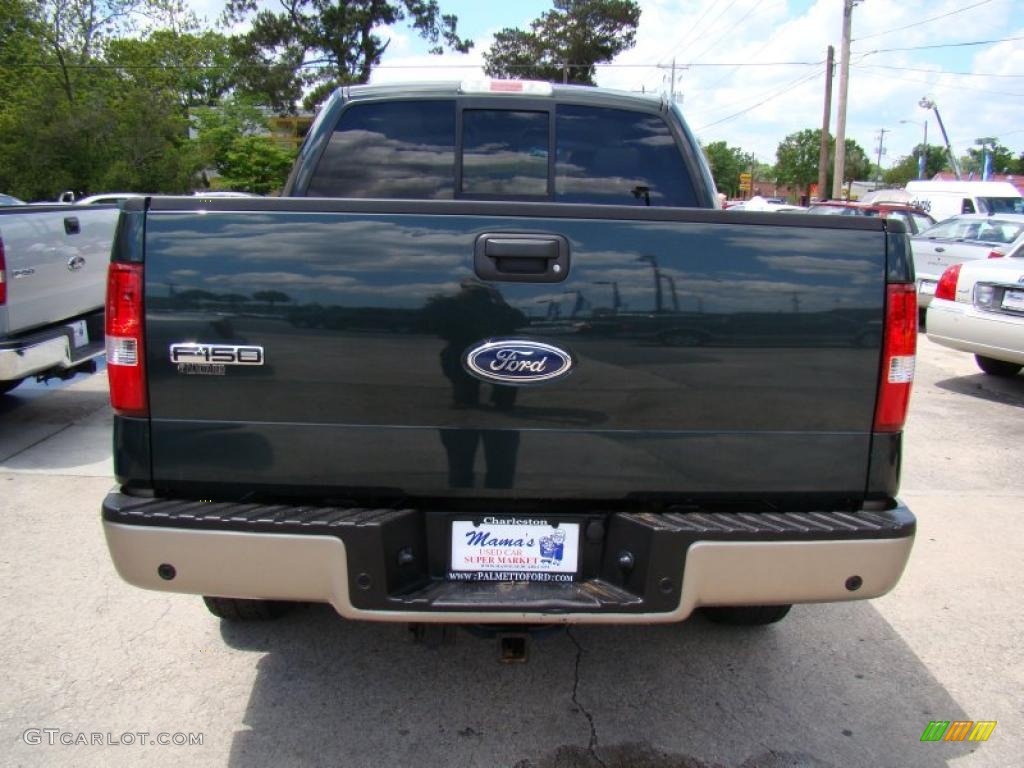 2005 F150 Lariat SuperCrew 4x4 - Aspen Green Metallic / Tan photo #6