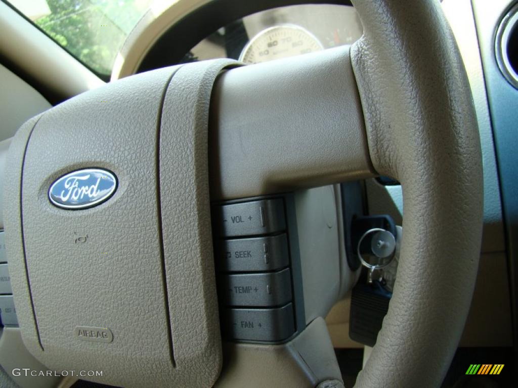2005 F150 Lariat SuperCrew 4x4 - Aspen Green Metallic / Tan photo #25