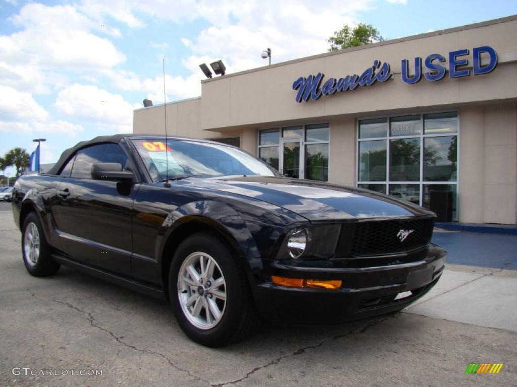 2007 Mustang V6 Premium Convertible - Black / Dark Charcoal photo #2