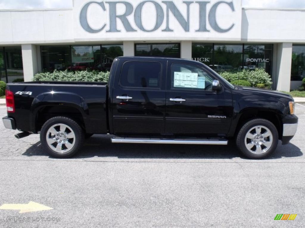 2010 Sierra 1500 SLE Crew Cab 4x4 - Onyx Black / Ebony photo #1