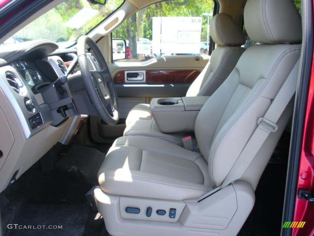 2010 F150 Lariat SuperCrew 4x4 - Red Candy Metallic / Tan photo #5