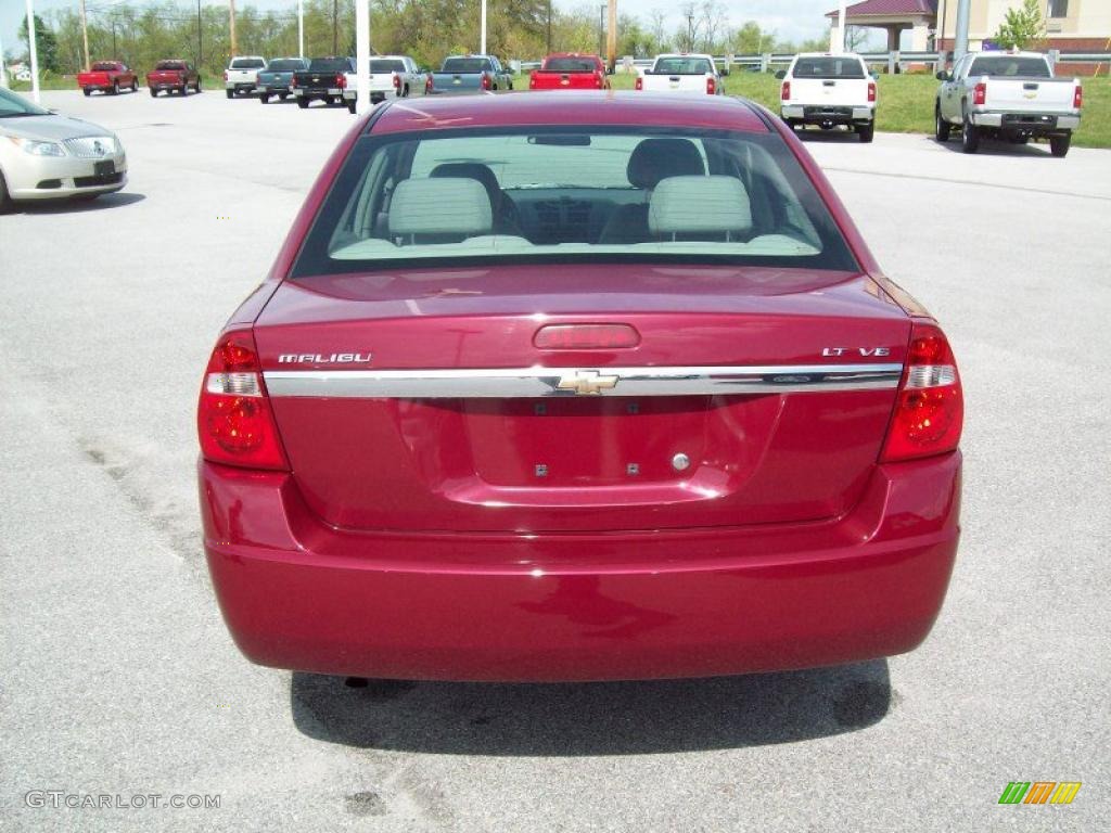 2007 Malibu LT V6 Sedan - Sport Red Metallic / Titanium Gray photo #13