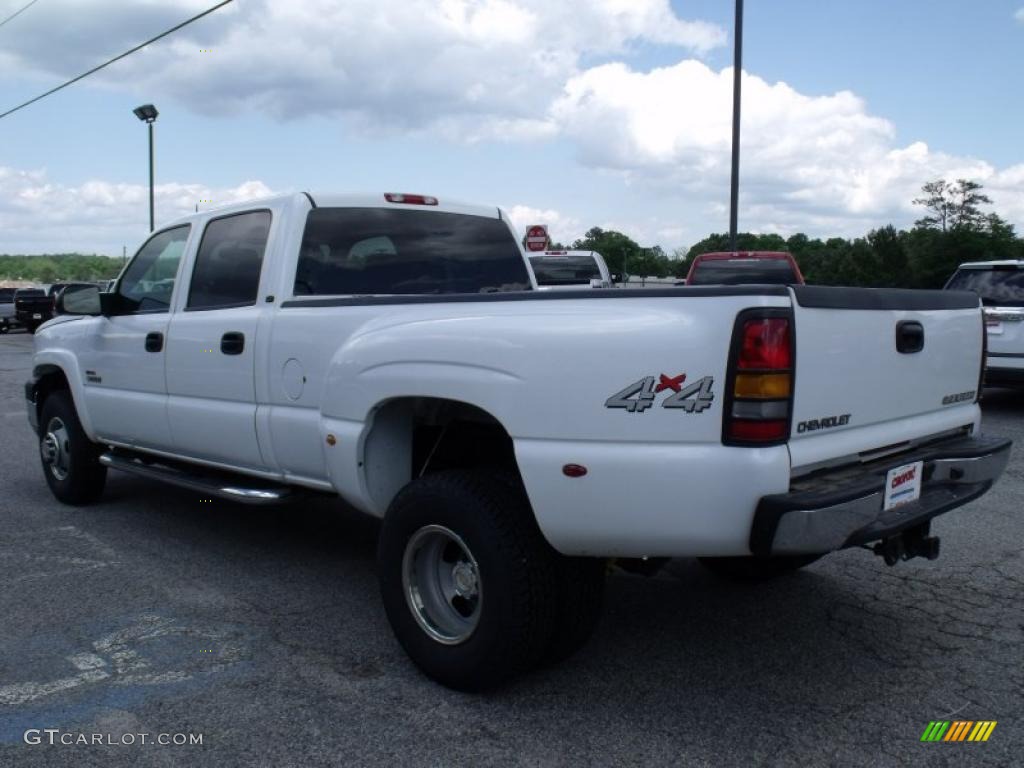 2005 Silverado 3500 LT Crew Cab 4x4 Dually - Summit White / Dark Charcoal photo #6