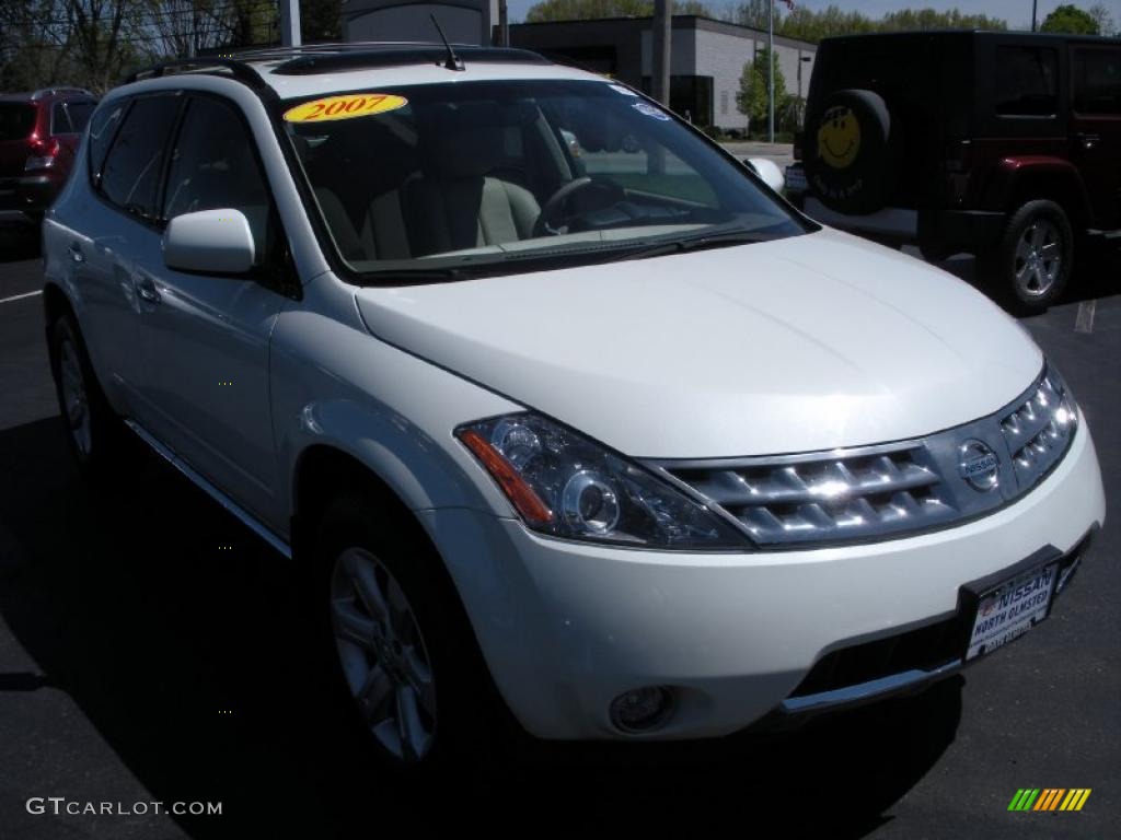 2007 Murano SL AWD - Glacier Pearl White / Cafe Latte photo #3