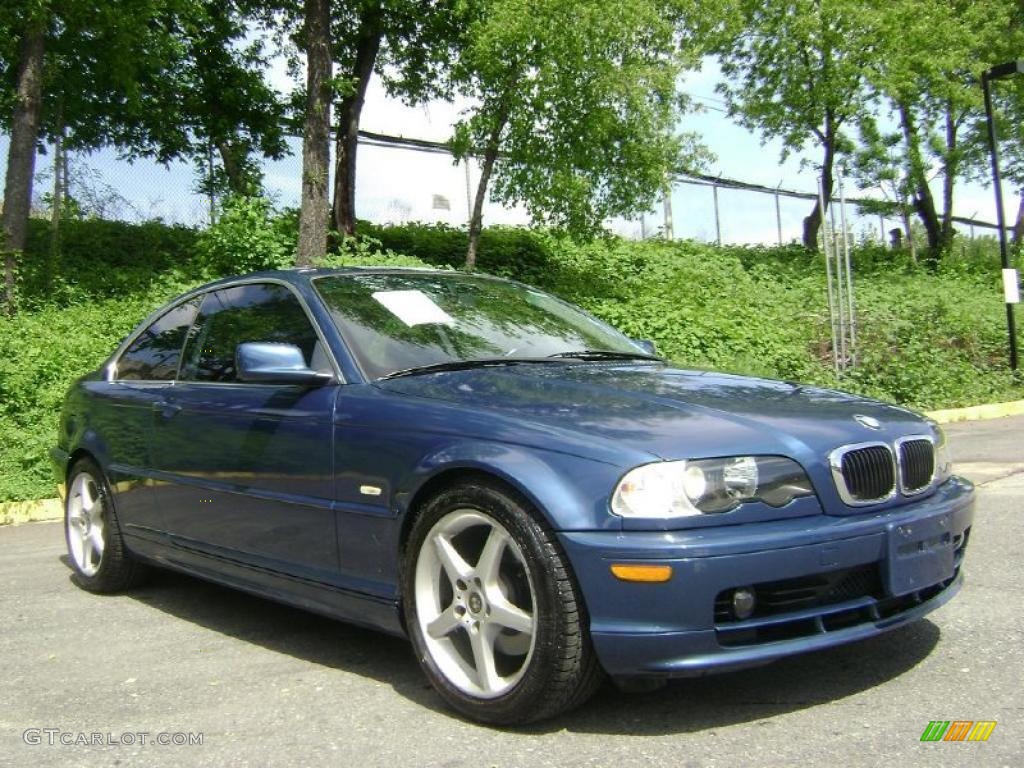 2002 3 Series 325i Coupe - Topaz Blue Metallic / Black photo #2