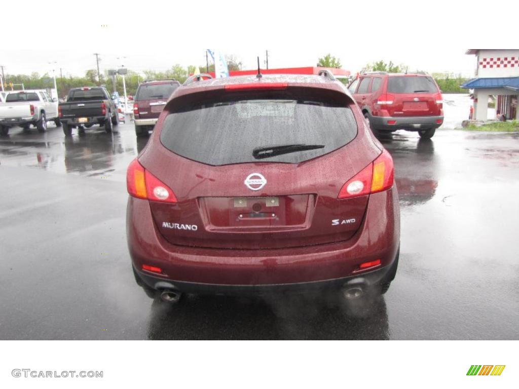 2009 Murano S AWD - Merlot Metallic / Beige photo #7