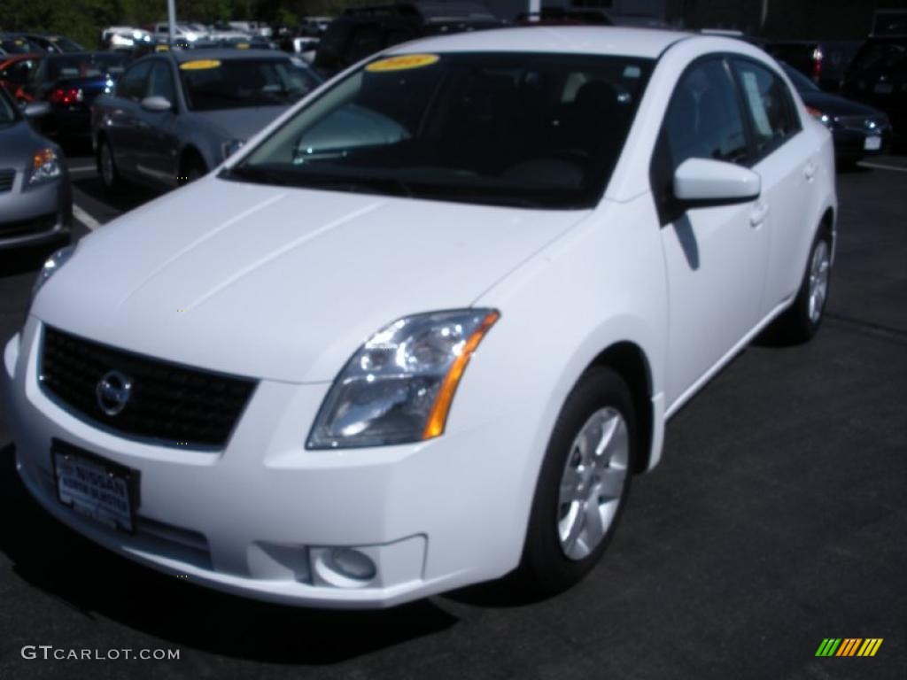 2008 Sentra 2.0 - Fresh Powder White / Charcoal/Steel photo #1