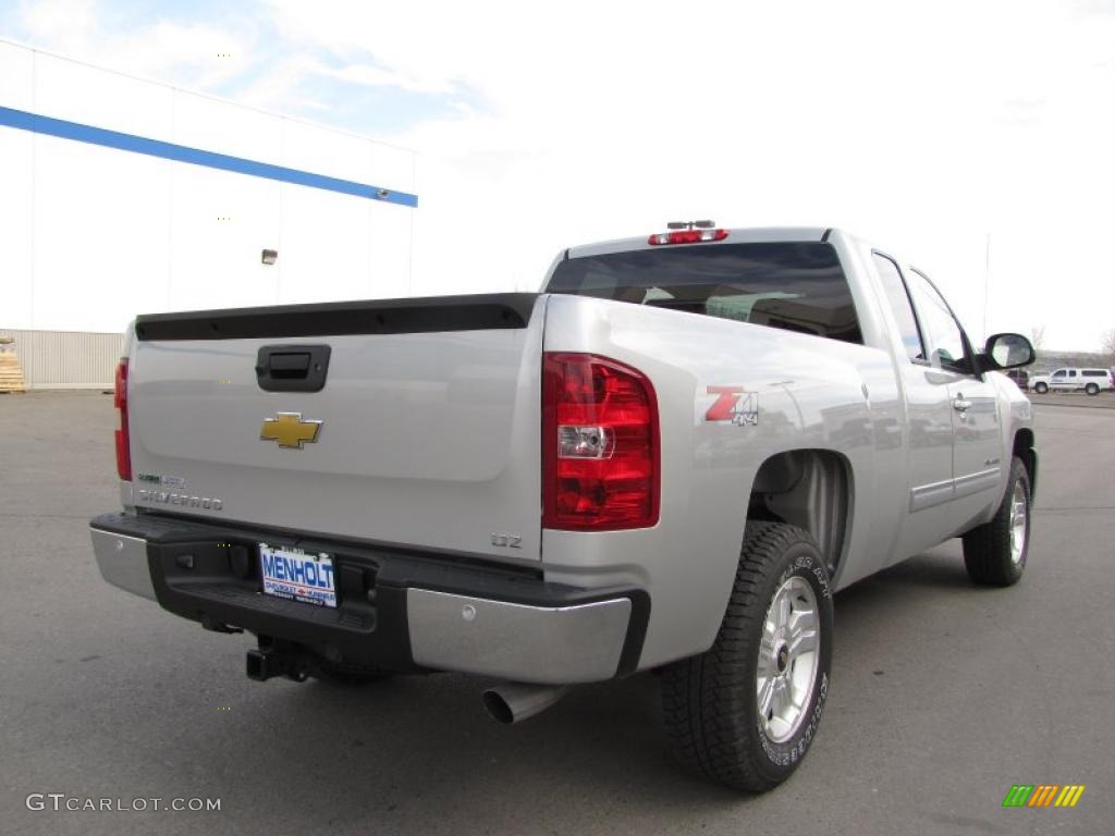 2010 Silverado 1500 LTZ Extended Cab 4x4 - Sheer Silver Metallic / Ebony photo #3