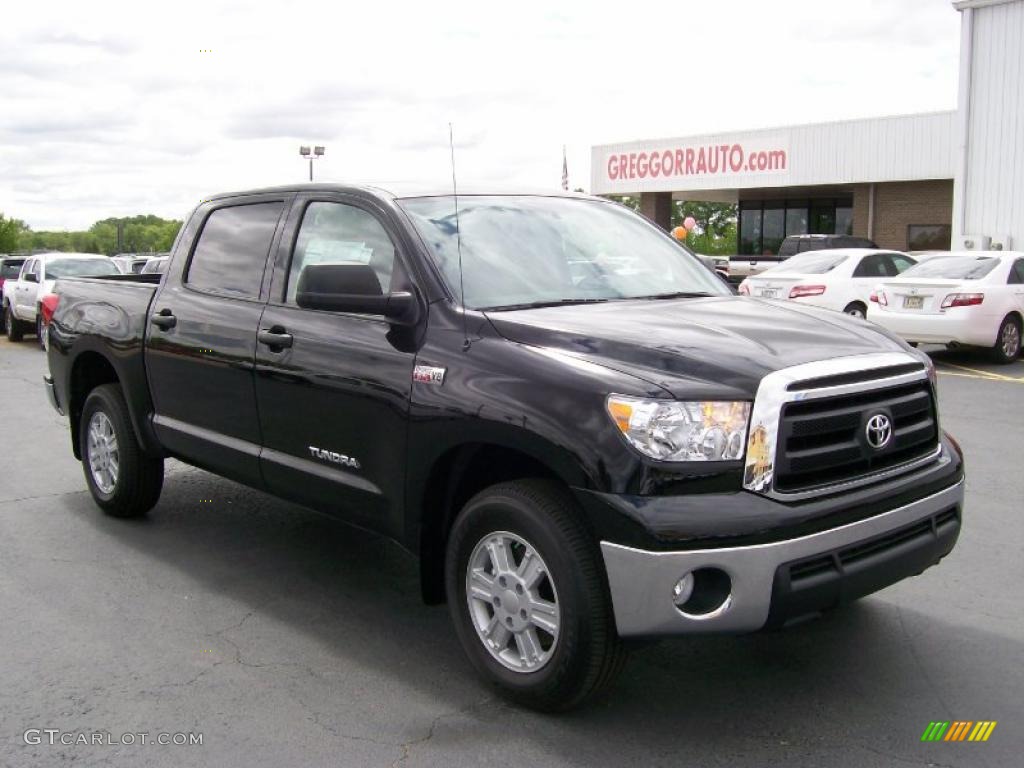 2010 Tundra CrewMax 4x4 - Black / Sand Beige photo #1