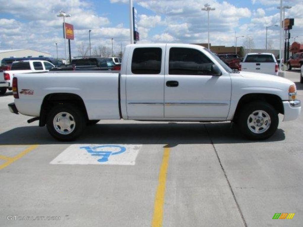 2003 Sierra 1500 SLE Extended Cab 4x4 - Summit White / Dark Pewter photo #11