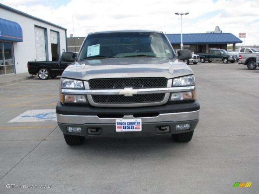 2003 Silverado 1500 LS Extended Cab 4x4 - Light Pewter Metallic / Tan photo #5