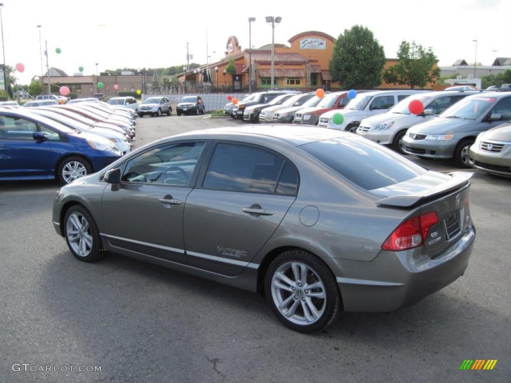 2007 Civic Si Sedan - Galaxy Gray Metallic / Black photo #3