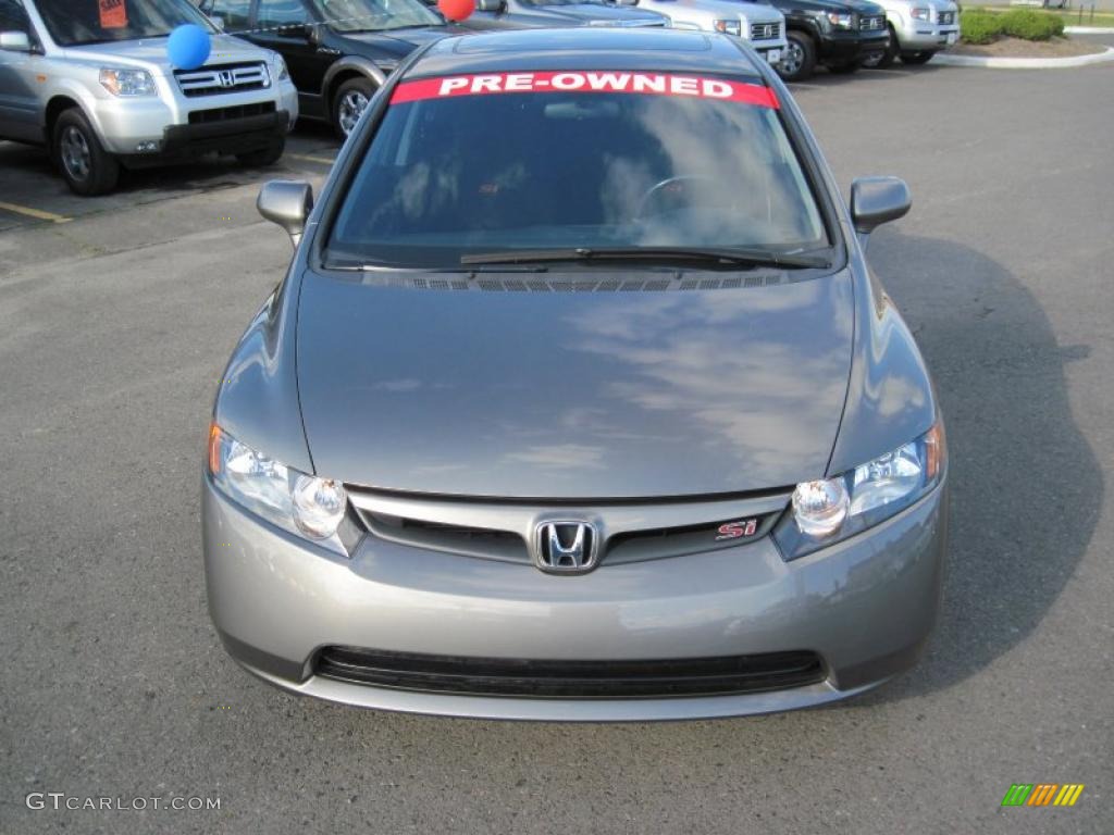 2007 Civic Si Sedan - Galaxy Gray Metallic / Black photo #8