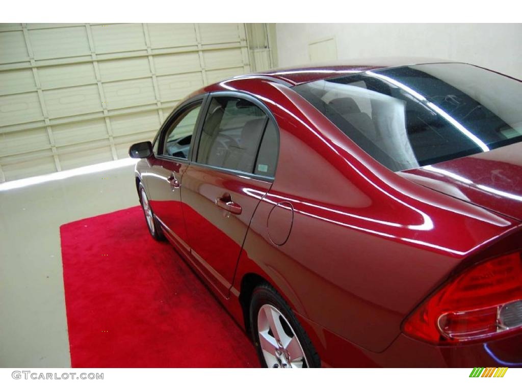 2008 Civic EX Sedan - Tango Red Pearl / Ivory photo #9