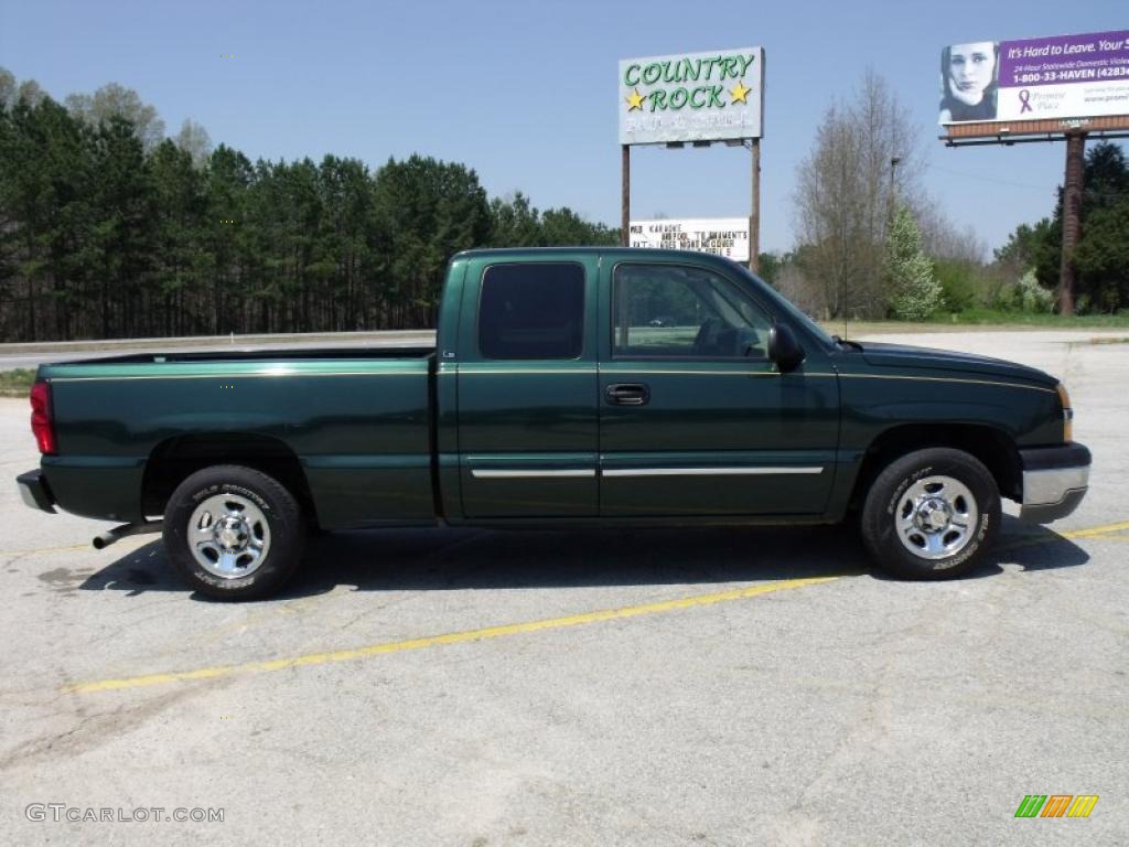 2004 Silverado 1500 LS Extended Cab - Dark Green Metallic / Tan photo #6