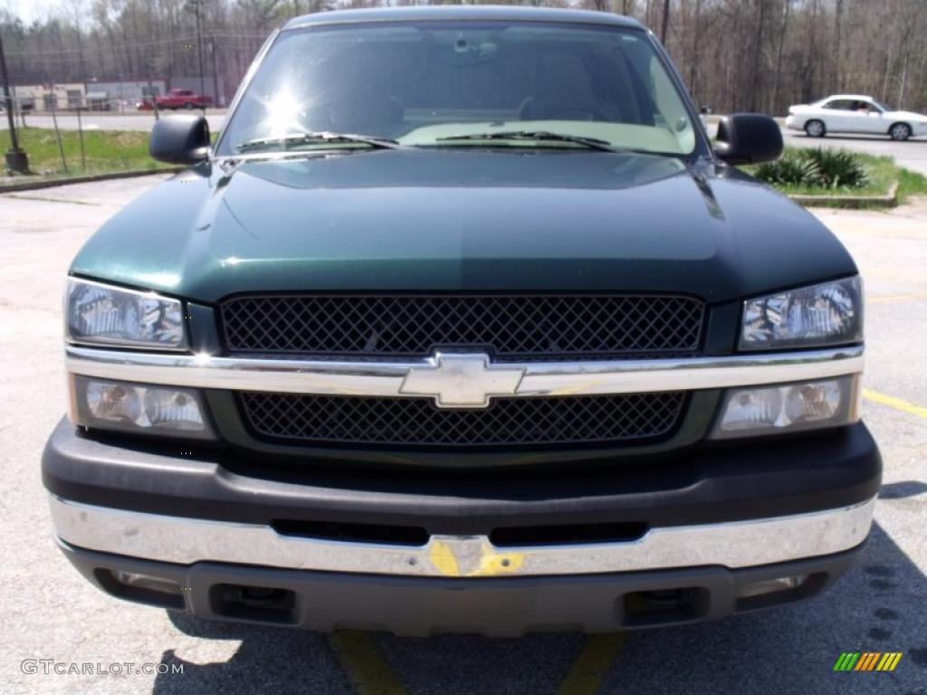 2004 Silverado 1500 LS Extended Cab - Dark Green Metallic / Tan photo #8