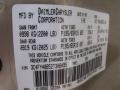 PKJ: Light Almond Metallic 2002 Chrysler PT Cruiser Standard PT Cruiser Model Color Code