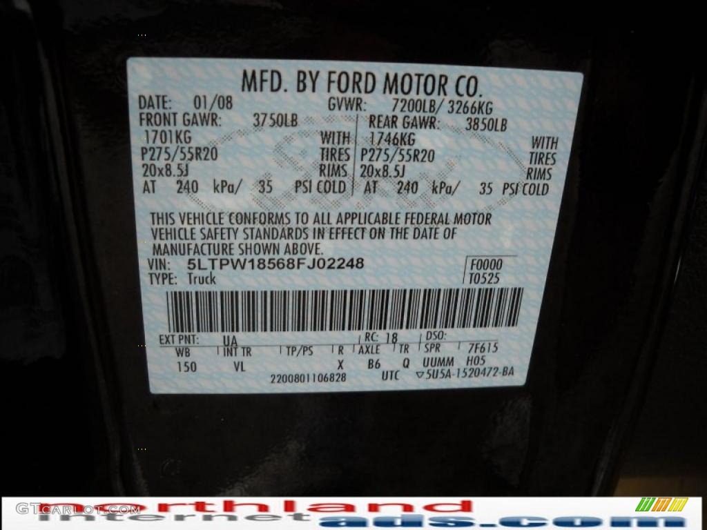 2008 Mark LT SuperCrew 4x4 - Black / Black/Dove Grey Piping photo #9