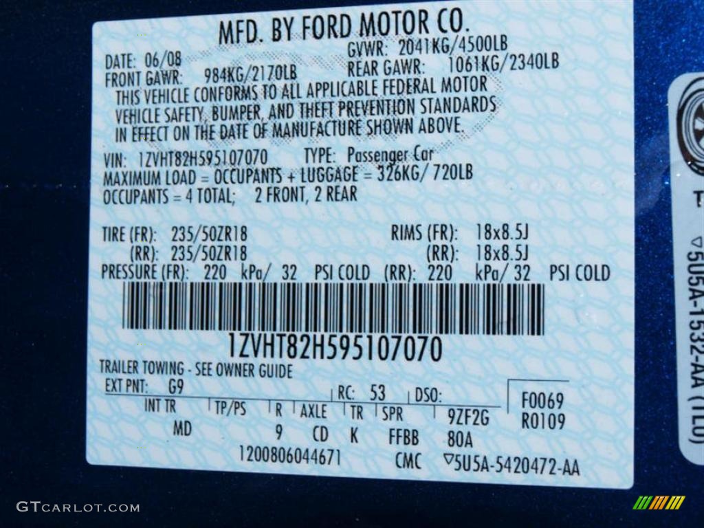 2009 Mustang GT Premium Coupe - Vista Blue Metallic / Black/Dove photo #17