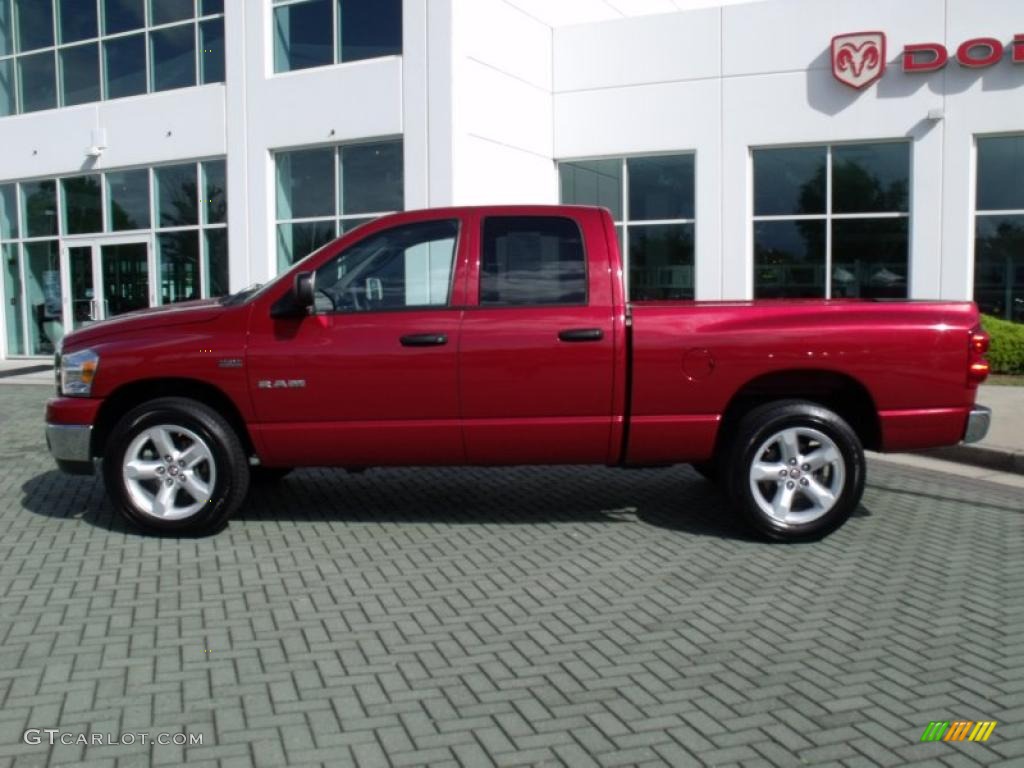 2008 Ram 1500 Big Horn Edition Quad Cab - Inferno Red Crystal Pearl / Medium Slate Gray photo #2