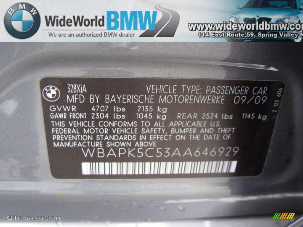 2010 3 Series 328i xDrive Sedan - Space Gray Metallic / Black photo #16