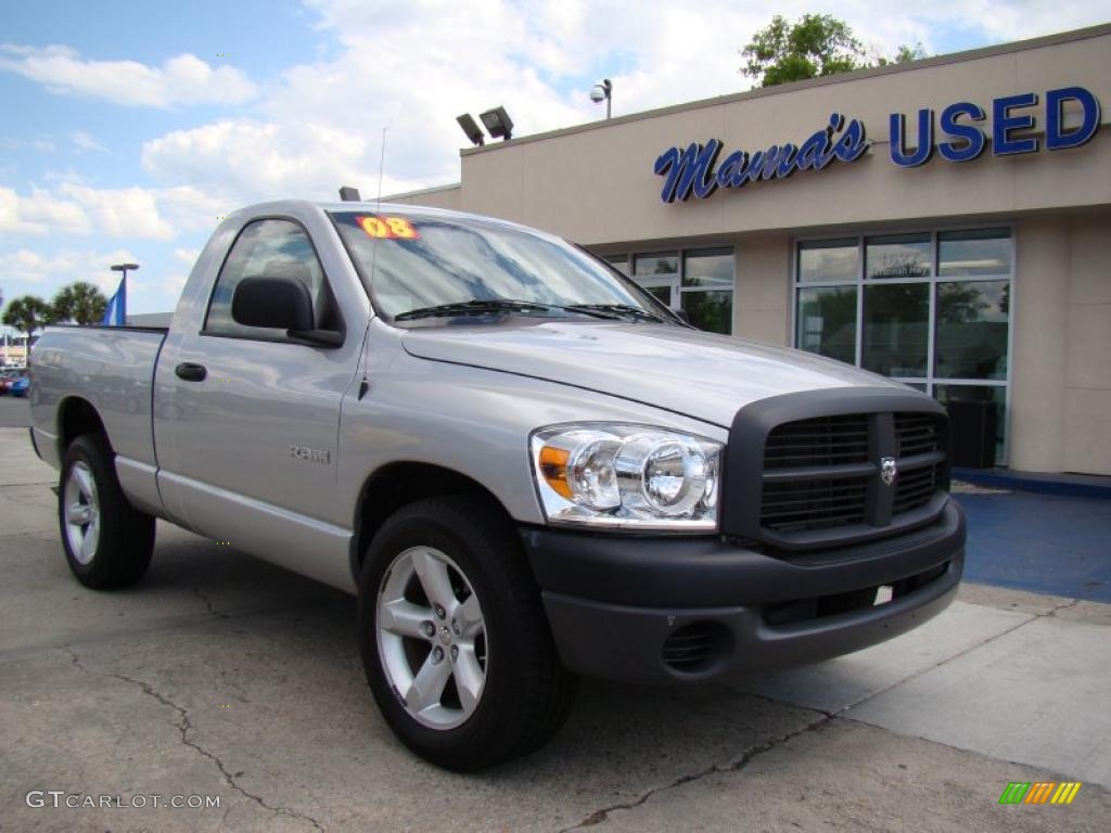 2008 Ram 1500 ST Regular Cab - Bright Silver Metallic / Medium Slate Gray photo #2