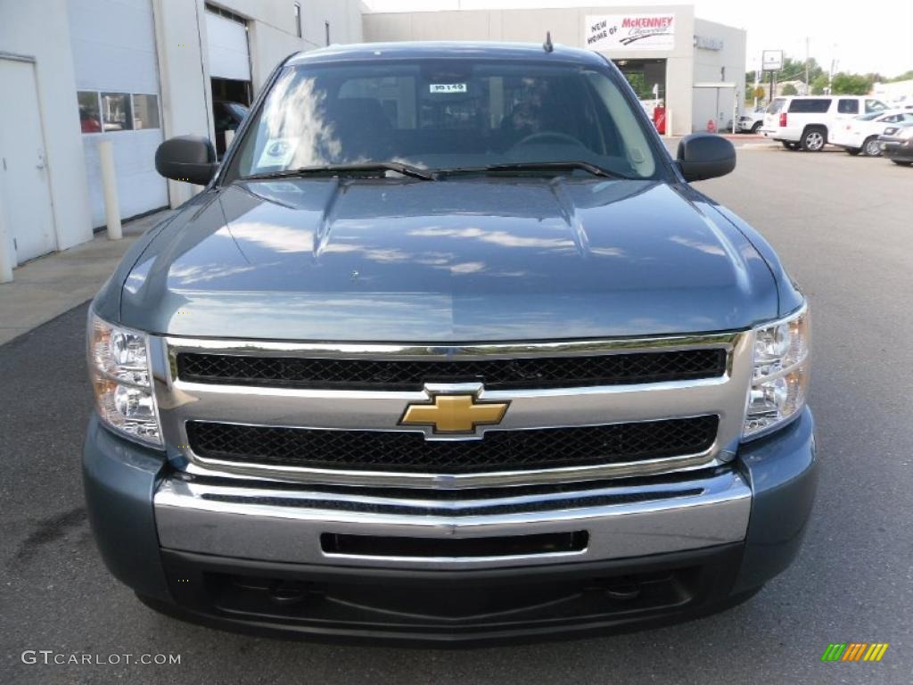 2010 Silverado 1500 LT Crew Cab 4x4 - Blue Granite Metallic / Ebony photo #6