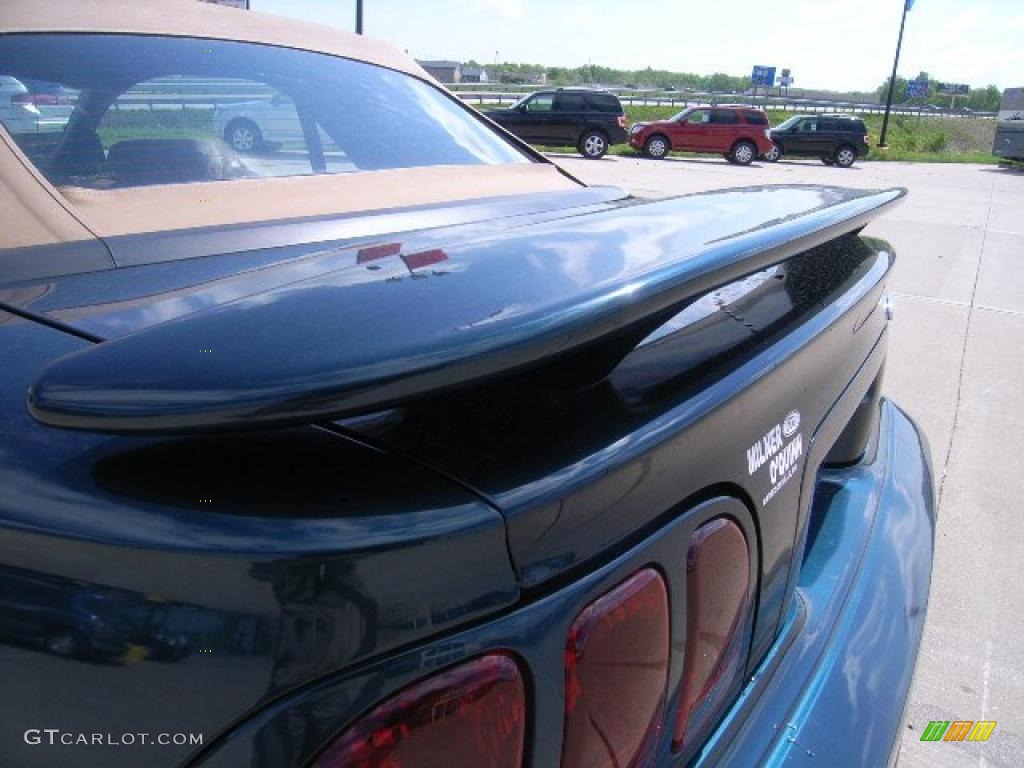 1997 Mustang V6 Convertible - Pacific Green Metallic / Saddle photo #10