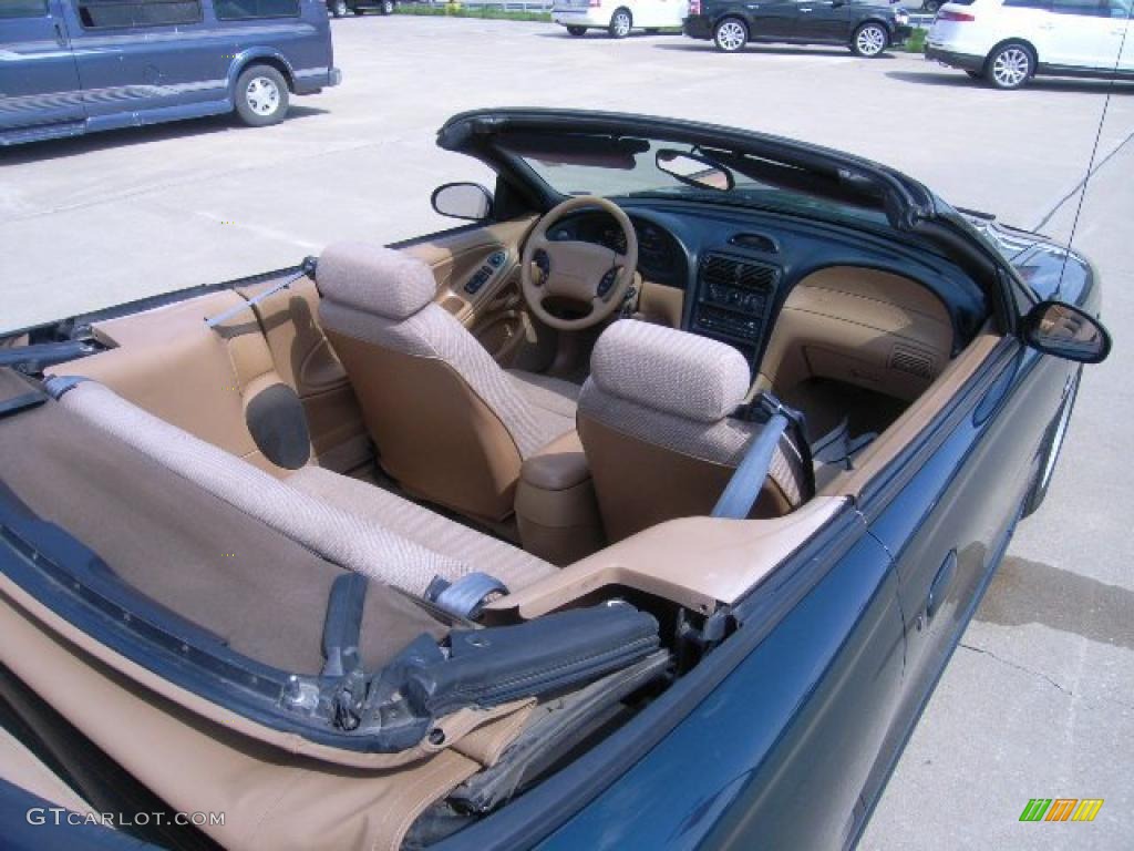 1997 Mustang V6 Convertible - Pacific Green Metallic / Saddle photo #26