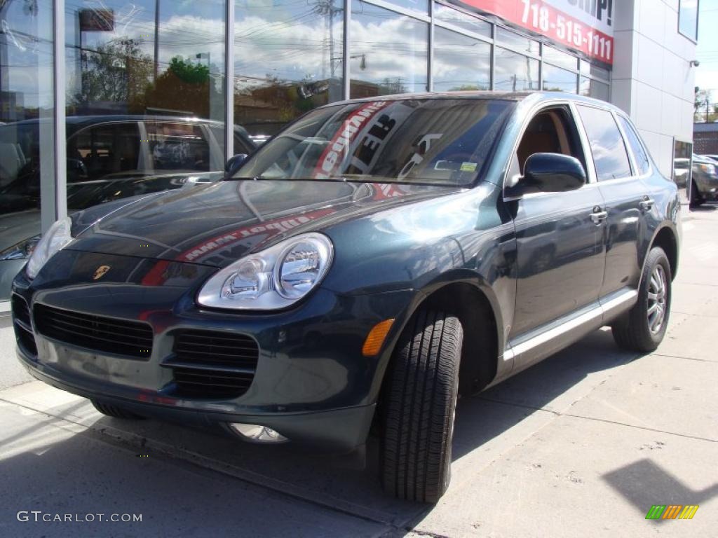 2005 Cayenne  - Dark Teal Metallic / Havanna/Sand Beige photo #3