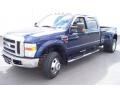 2008 Dark Blue Pearl Metallic Ford F350 Super Duty Lariat Crew Cab 4x4 Dually  photo #1