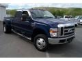 2008 Dark Blue Pearl Metallic Ford F350 Super Duty Lariat Crew Cab 4x4 Dually  photo #3