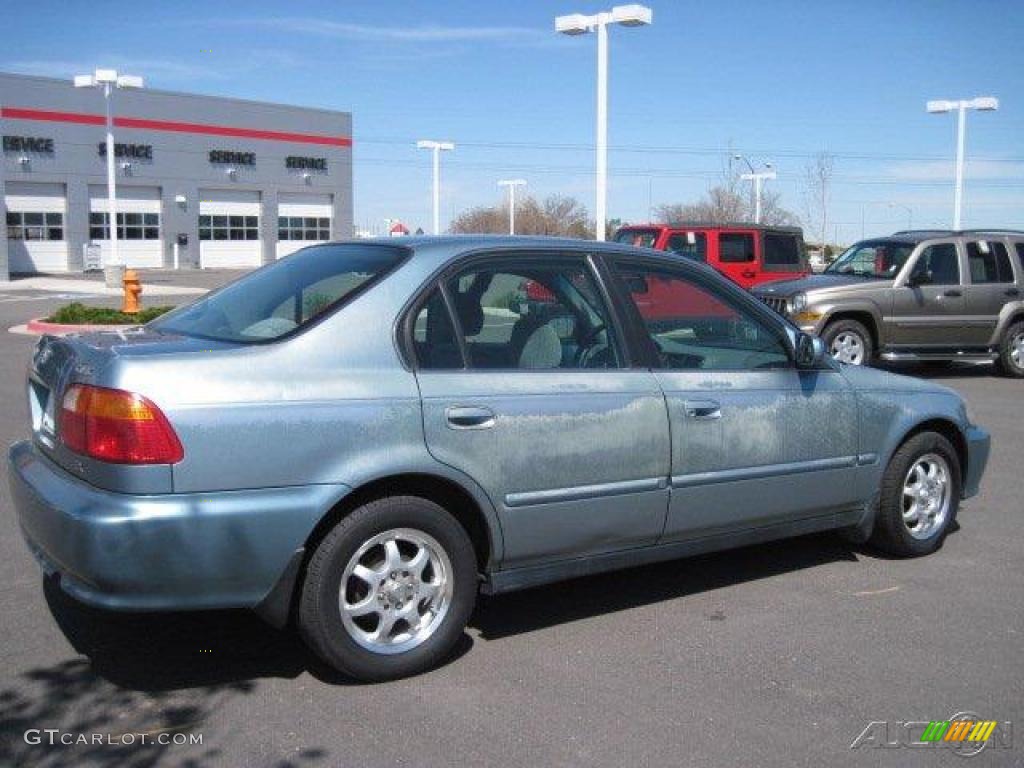 2000 Civic EX Sedan - Iced Teal Pearl / Dark Gray photo #2