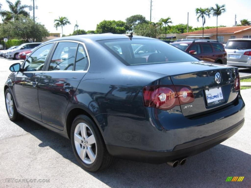 2008 Jetta SE Sedan - Blue Graphite Metallic / Art Grey photo #5