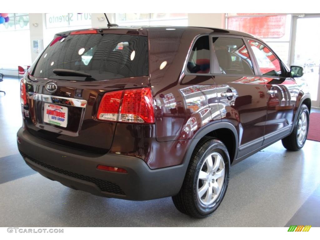 2011 Sorento LX AWD - Dark Cherry / Beige photo #8