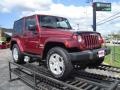 2007 Red Rock Crystal Pearl Jeep Wrangler Sahara 4x4  photo #7