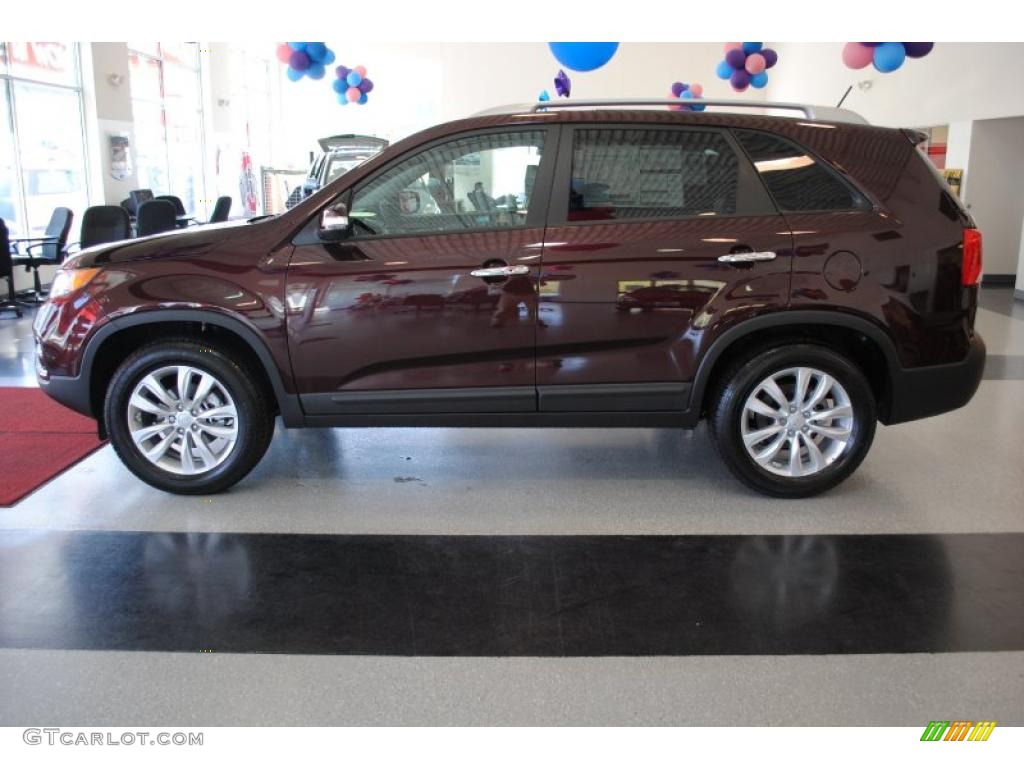 2011 Sorento EX V6 - Dark Cherry / Black photo #4