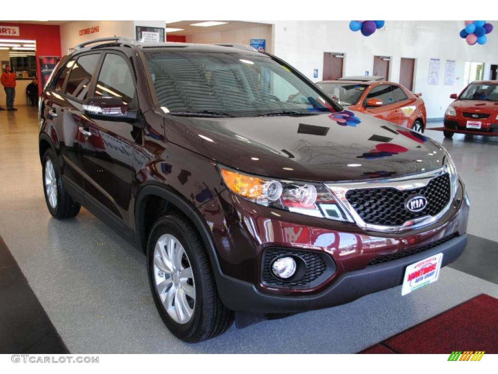 2011 Sorento EX V6 - Dark Cherry / Black photo #10