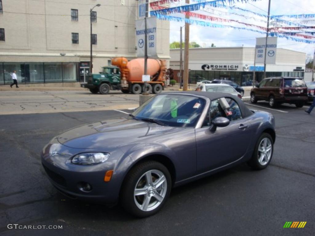 2008 MX-5 Miata Roadster - Galaxy Gray Mica / Black photo #1