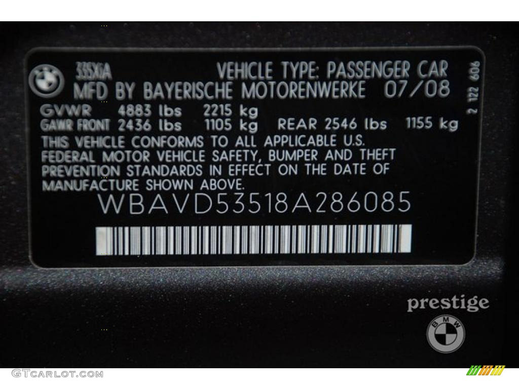 2008 3 Series 335xi Sedan - Sparkling Graphite Metallic / Black photo #8