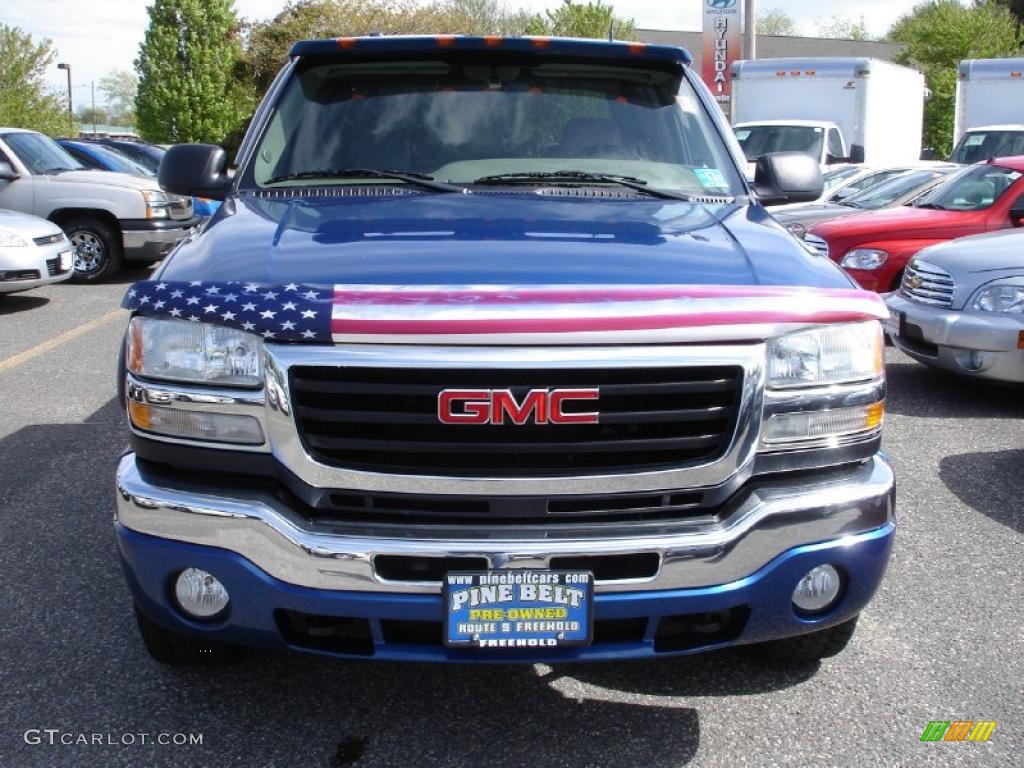 2004 Sierra 2500HD SLT Crew Cab 4x4 - Marine Blue Metallic / Neutral photo #2