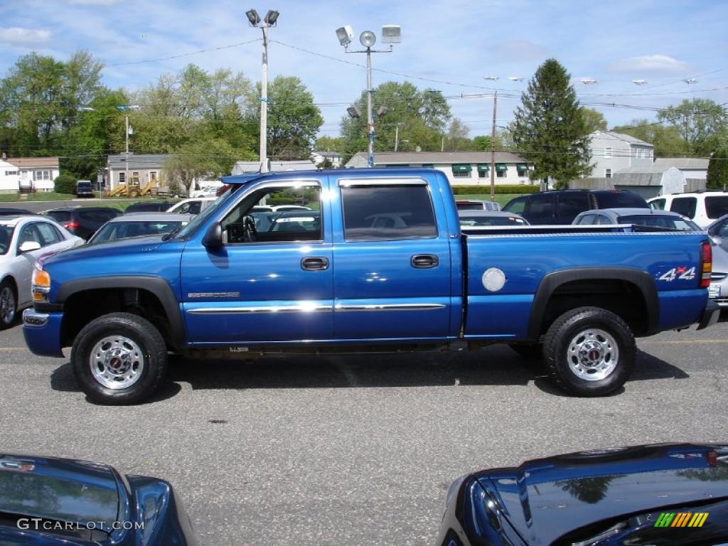 2004 Sierra 2500HD SLT Crew Cab 4x4 - Marine Blue Metallic / Neutral photo #9