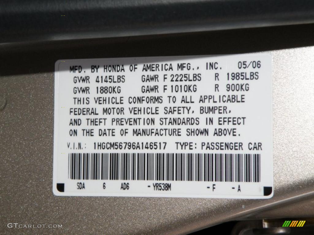2006 Accord EX Sedan - Desert Mist Metallic / Ivory photo #21